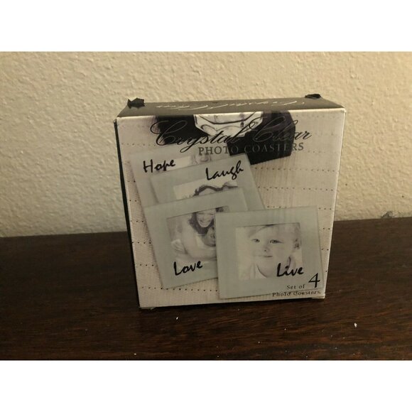 Crystal Clear Photo Coasters Live Love Laugh Home Decor - Picture 2 of 3
